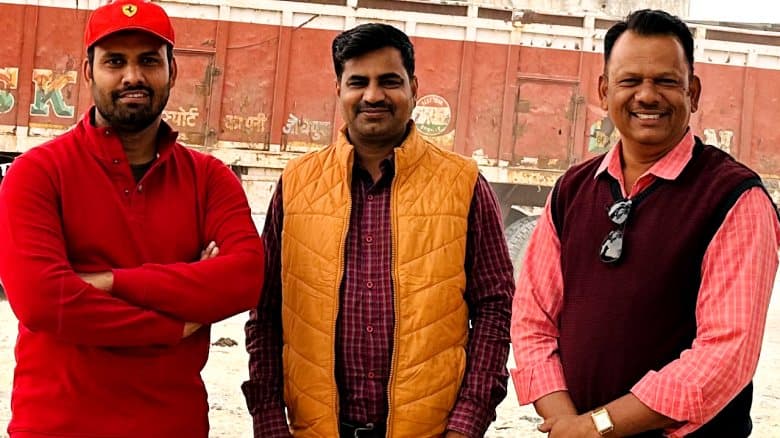 Trucks loading lime consignments at Deshwali Minerals