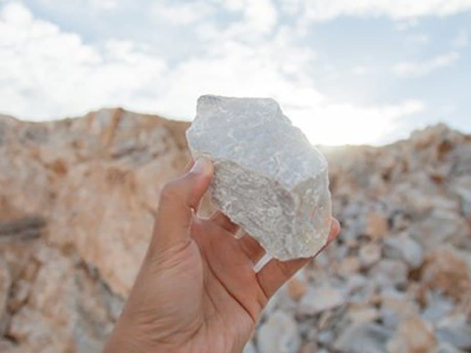 High-calcium limestone raw material before processing